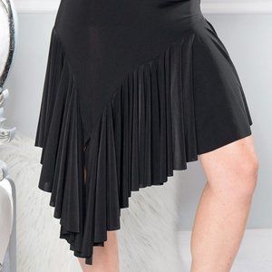 Dance America Asymmetric Full Flounced Latin Practice Skirt XS